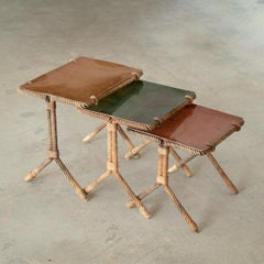 Audoux-Minet Rope Nesting Tables, Set of 3