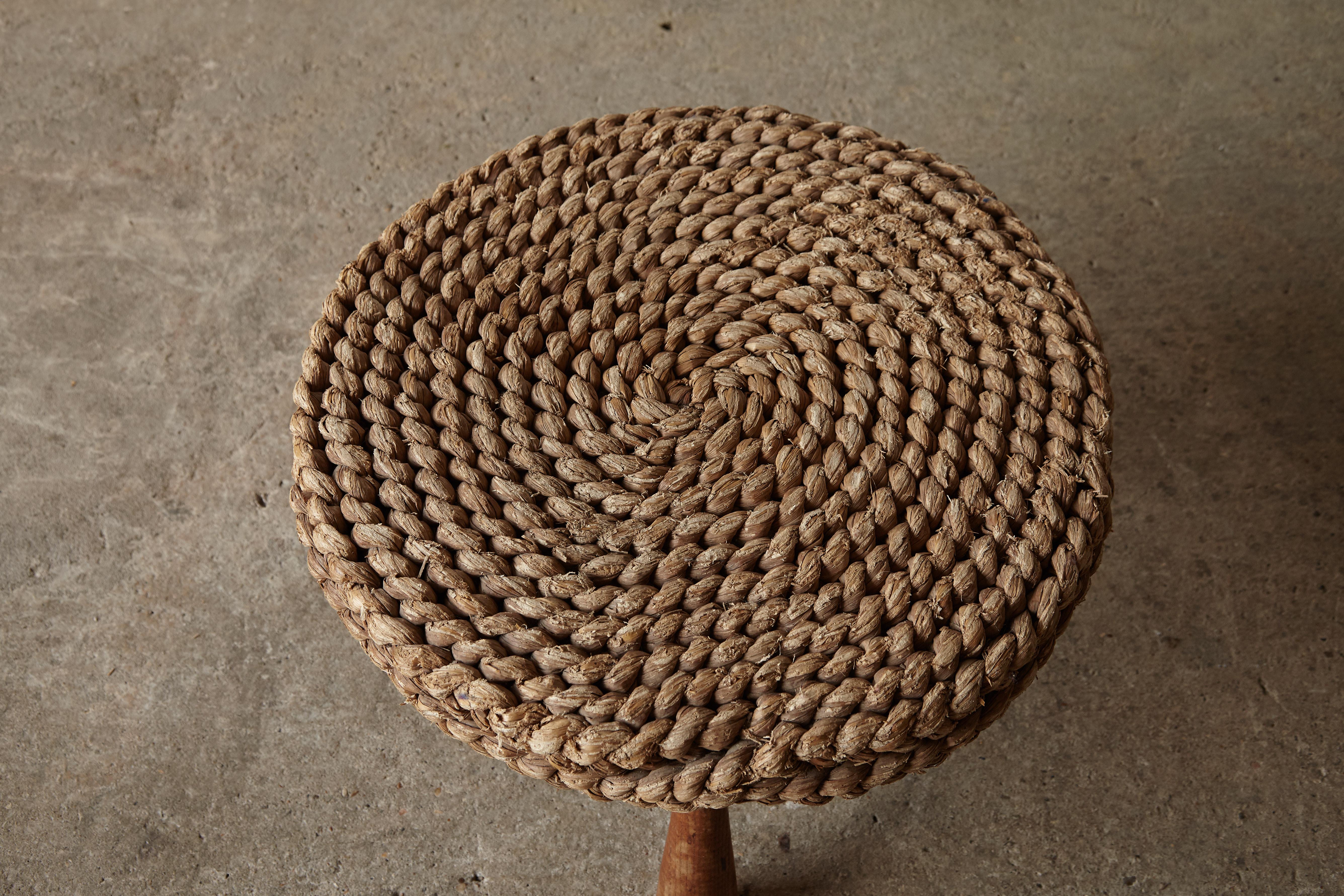 Audoux & Minet Rope Side / Coffee Table, France, 1940s/50s In Good Condition In London, GB