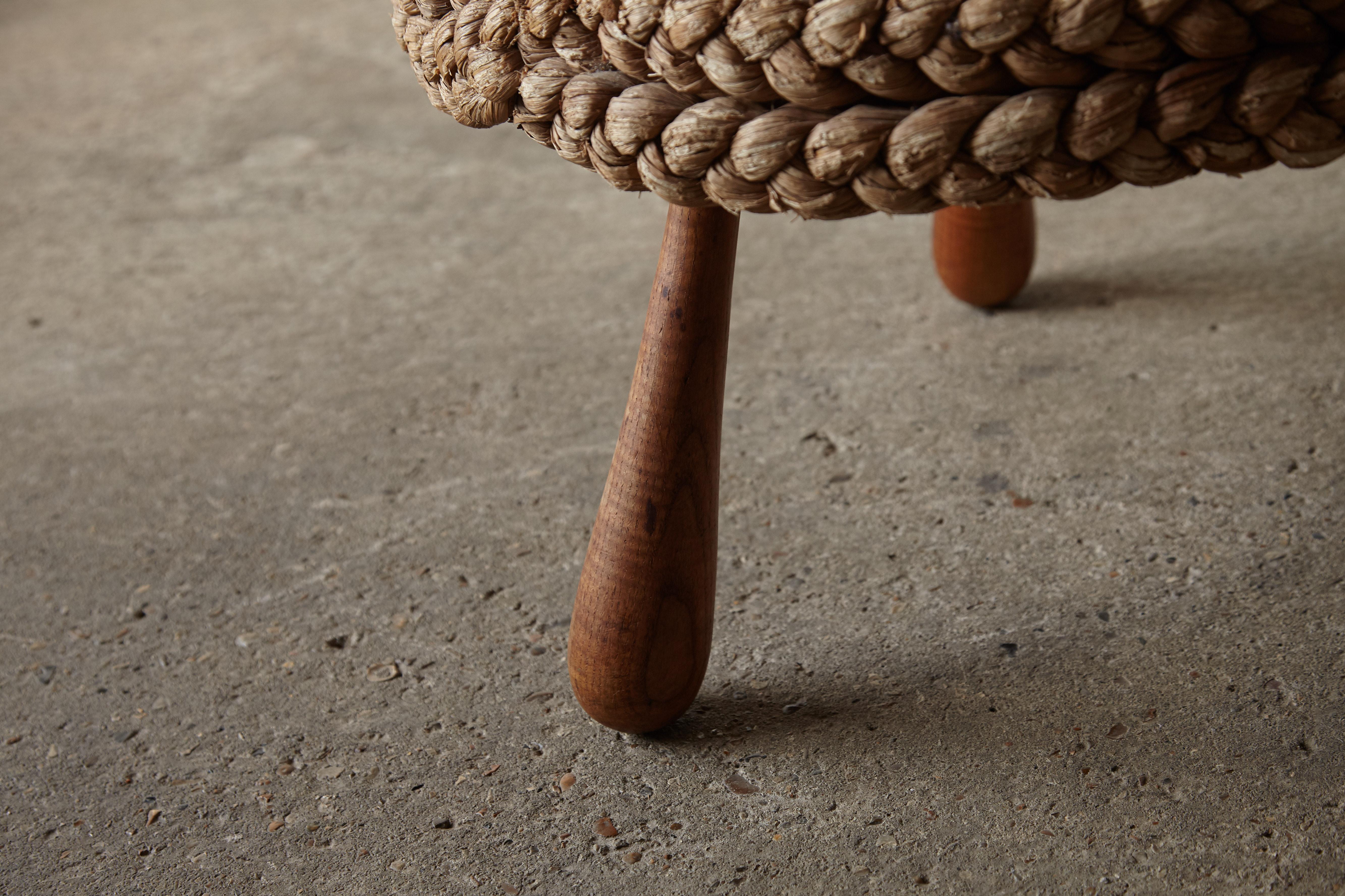 Audoux & Minet Rope Side / Coffee Table, France, 1940s/50s 2