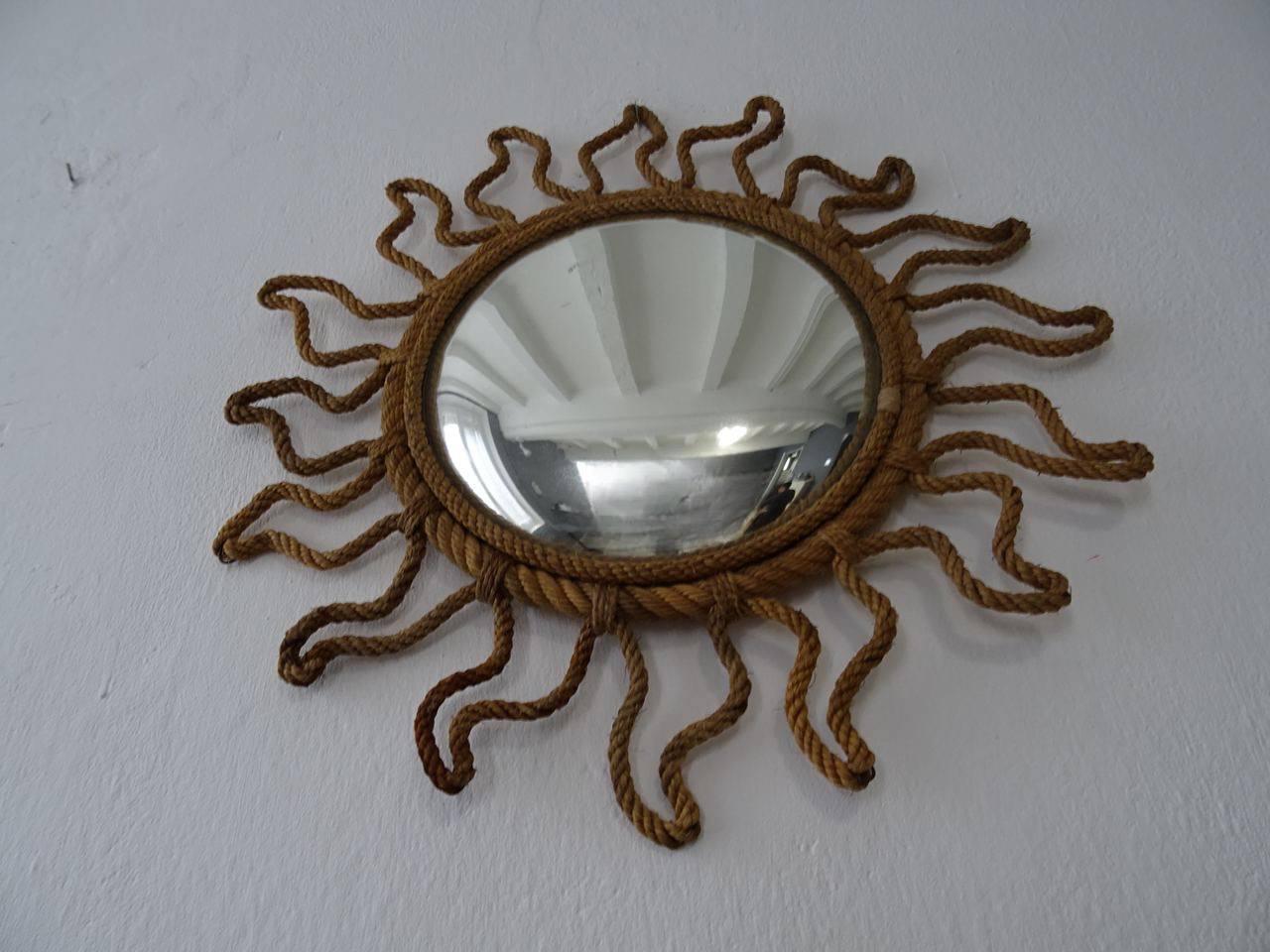 Audoux Minet Rope Starburst Sunburst Convex Mirror Rare 3