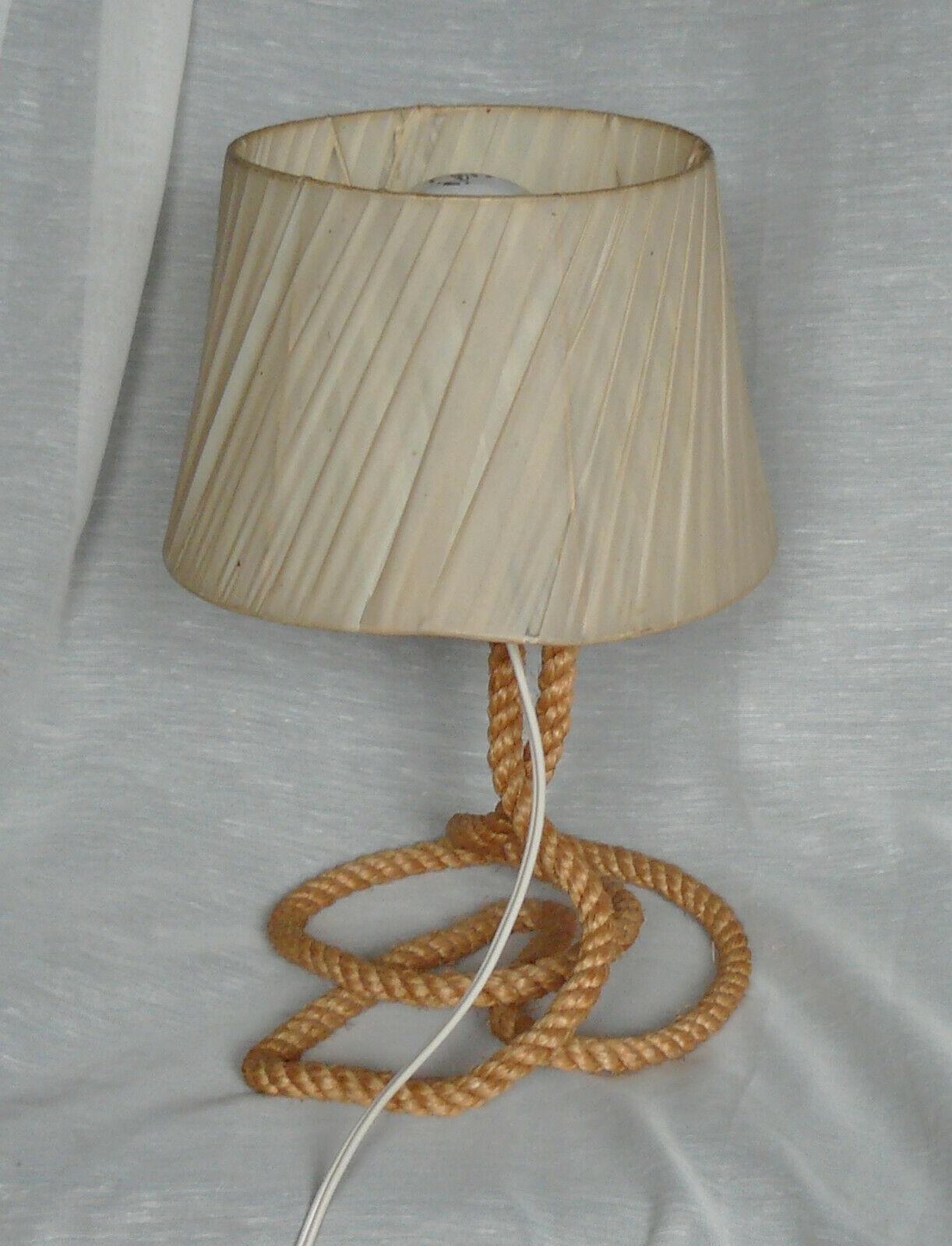 Audoux Minet rope table lamp, 1950 by Adrien Audoux and Frida Minet.