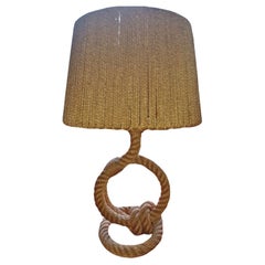 Lampe de table à corde Audoux Minet, 1950 par Adrien Audoux et Frida Minet