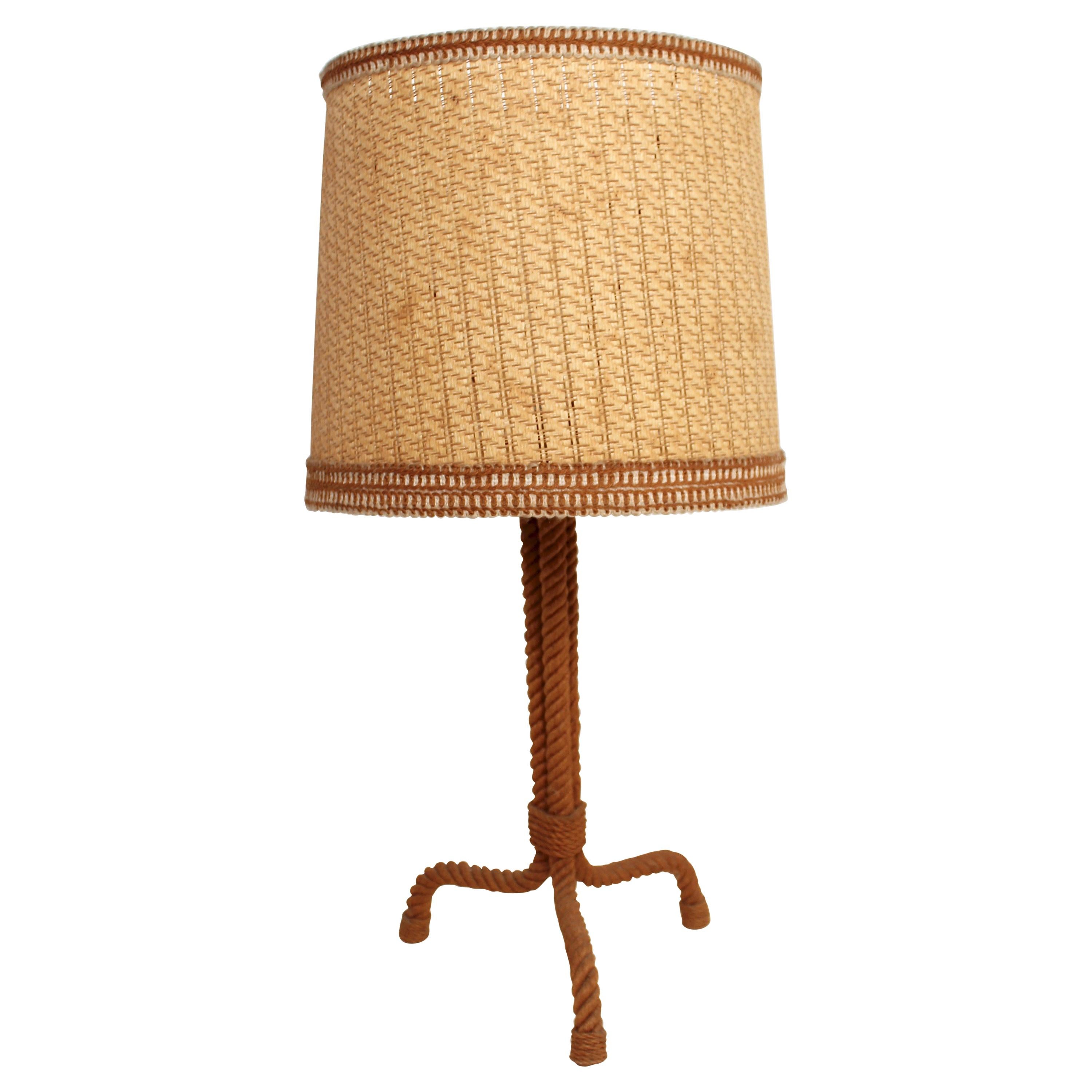 Audoux Minet Rope Table Lamp, 1950