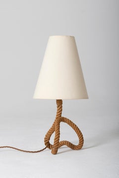 Audoux Minet Rope Table Lamp, France, 1960s