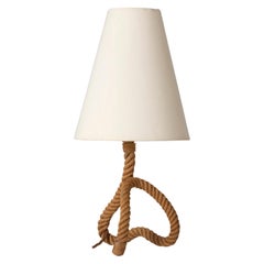 Audoux Minet Rope Table Lamp, France, 1960s