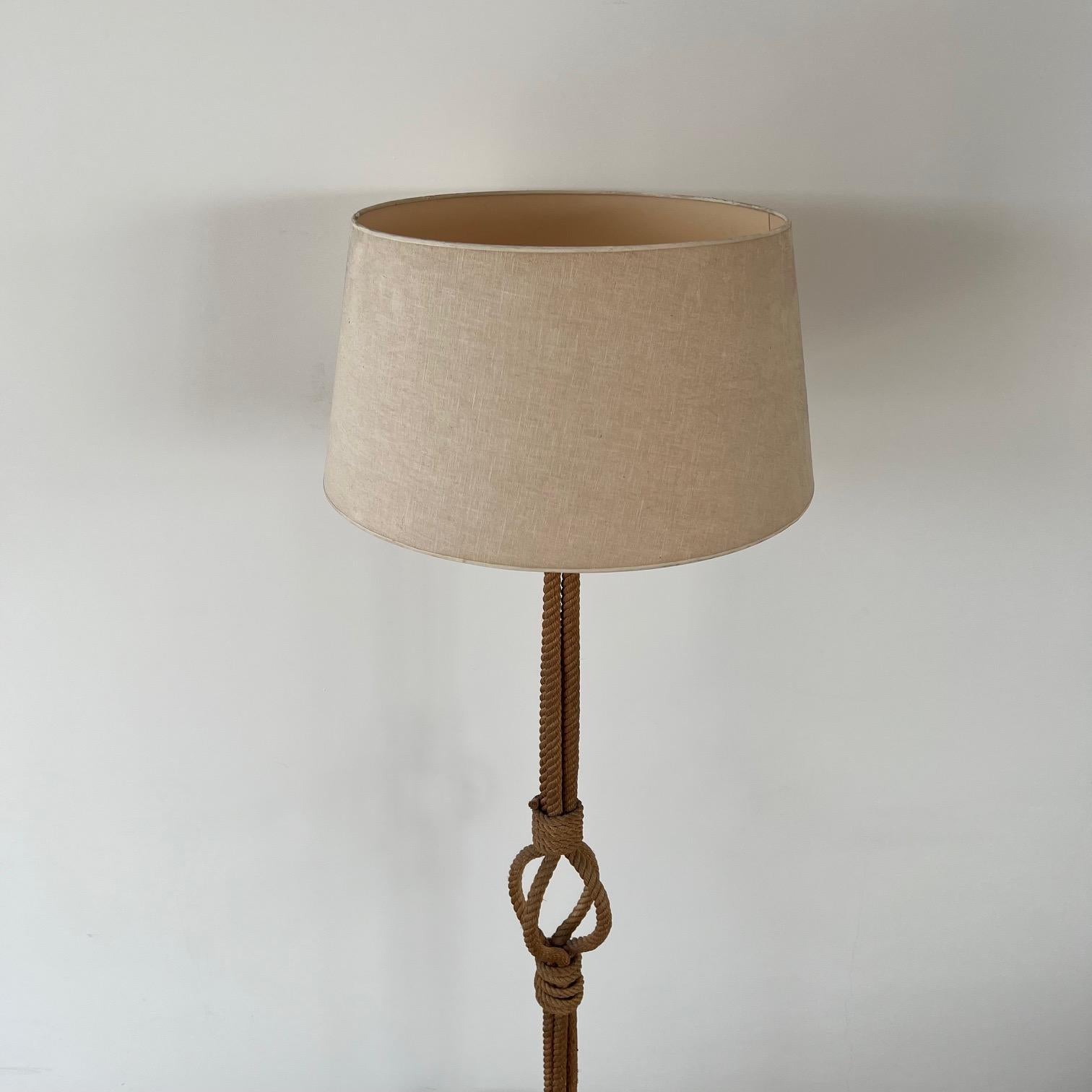 Audoux-Minet Rope Work Mid-Century French Floor Lamp For Sale 9