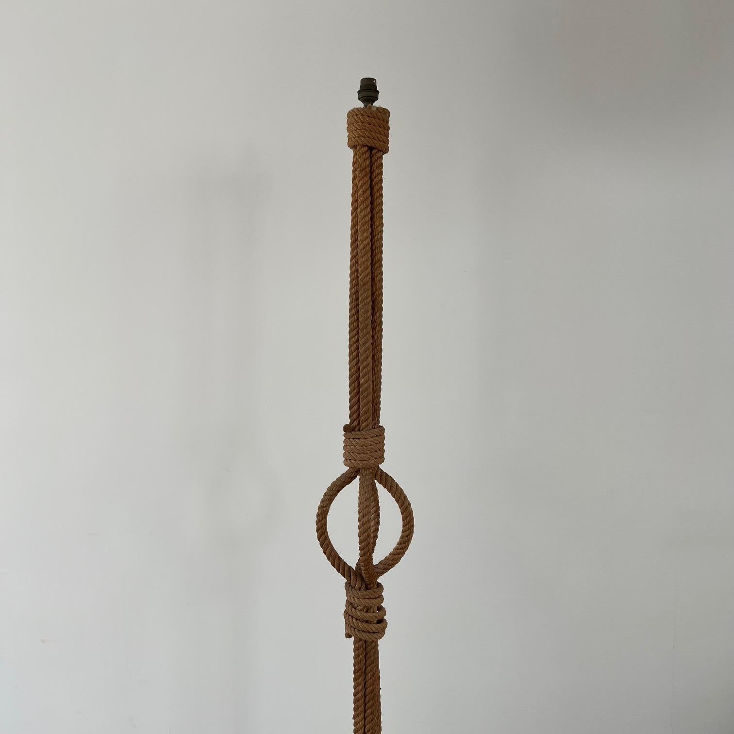 Audoux-Minet Rope Work Mid-Century French Floor Lamp In Good Condition For Sale In London, GB