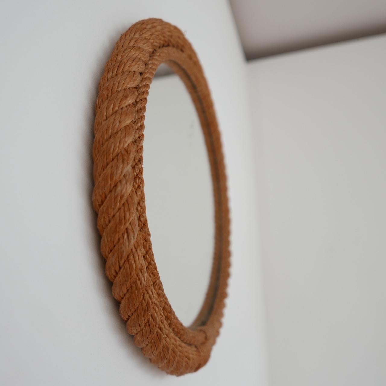 Audoux-Minet Ropework French Mid-Century Circular Mirror In Good Condition In London, GB
