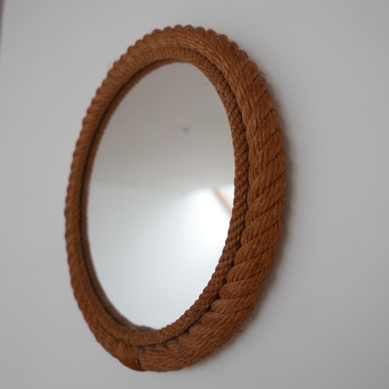Audoux-Minet Ropework French Mid-Century Circular Mirror 3