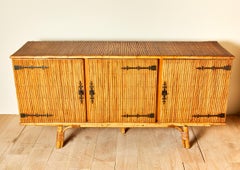 Audoux Minet, Sideboard, Bamboo, circa 1970, France