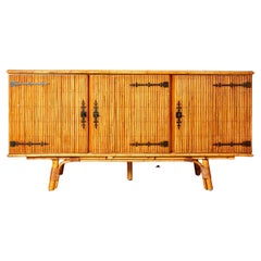 Audoux Minet, Sideboard, Bamboo, circa 1970, France