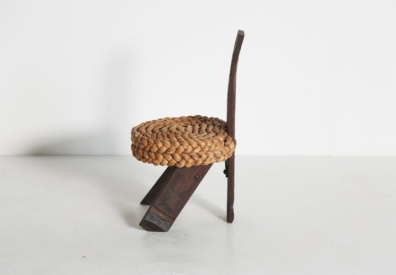 Mid-Century moderno Sedia a treppiede Audoux & Minet, Francia, anni '50 in vendita