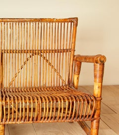 Audoux Minet, Sofa, Bamboo, circa 1970, France