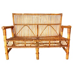 Audoux Minet, Sofa, Bamboo, circa 1970, France
