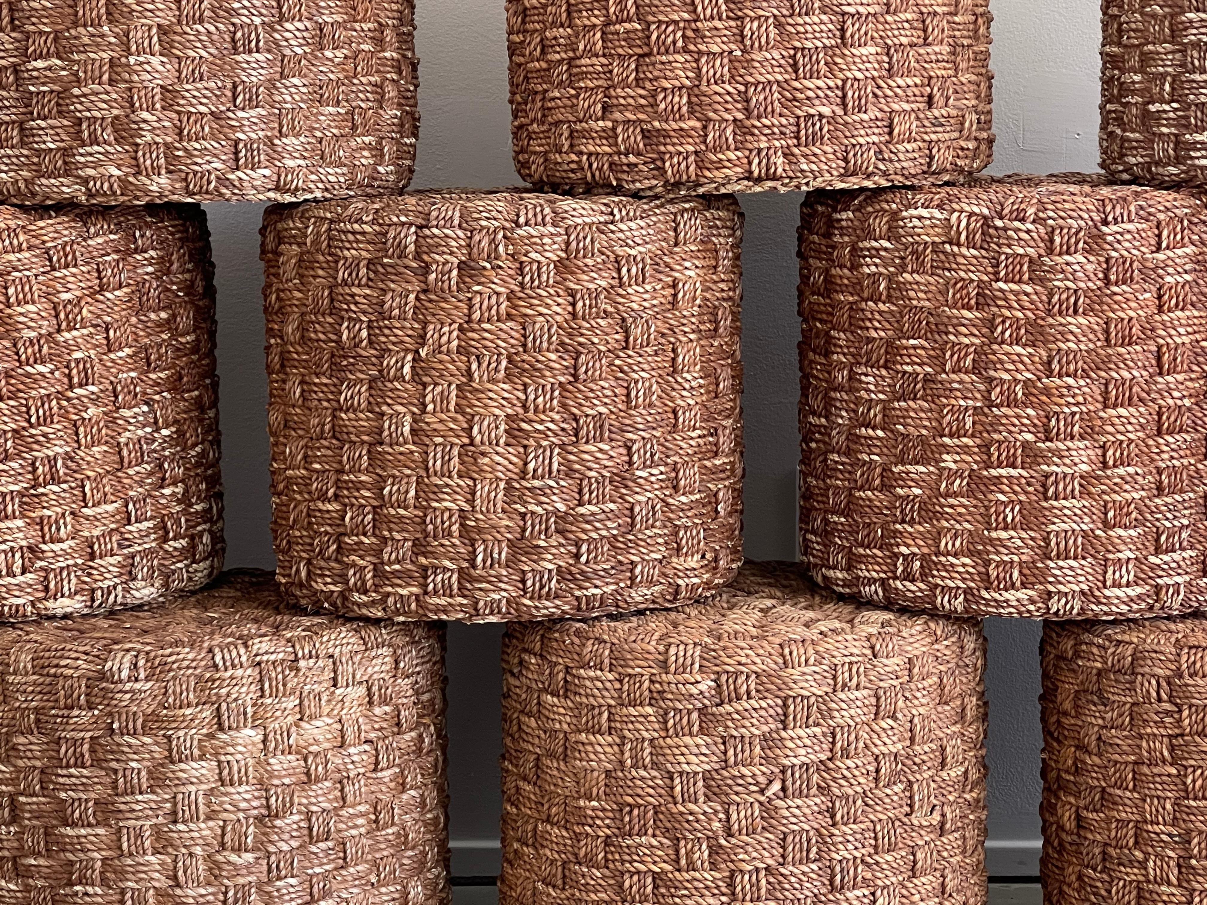 French Woven Stools  In Good Condition For Sale In Beverly Hills, CA