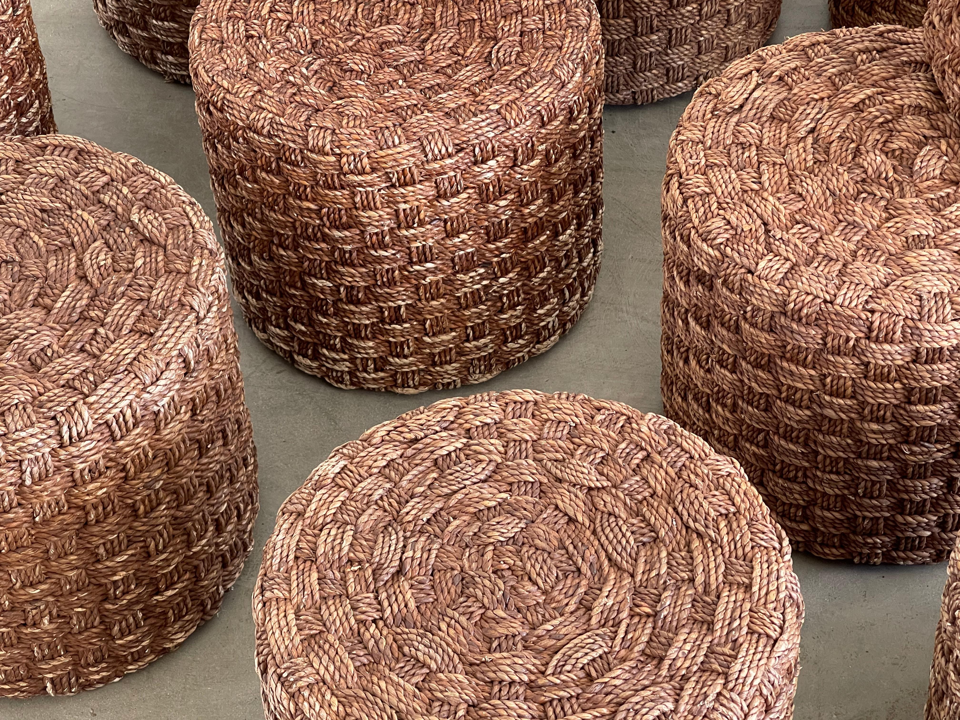 Rope French Woven Stools  For Sale
