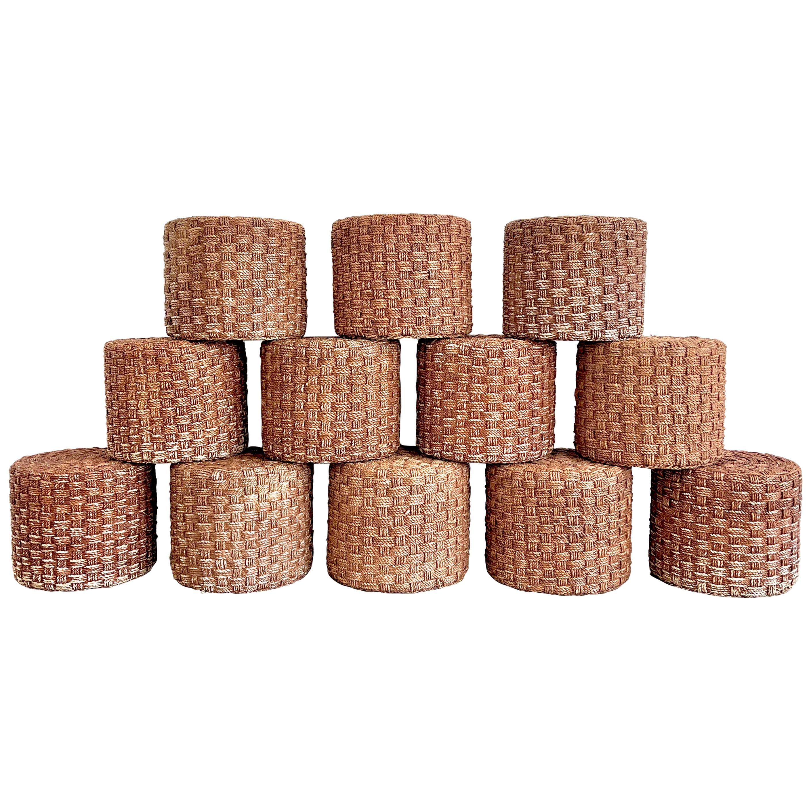 French Woven Stools  For Sale