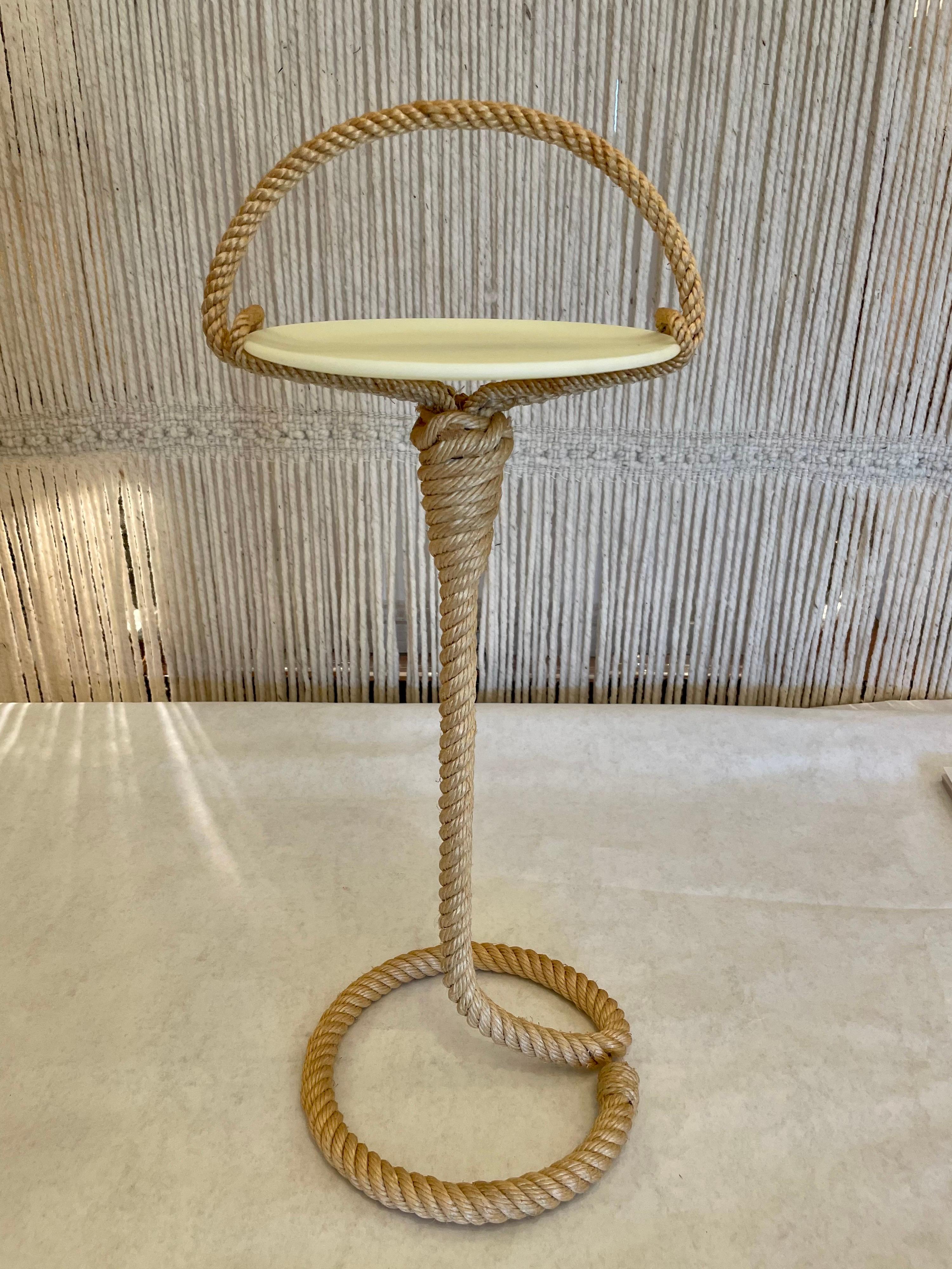 French Audoux Minet Style Rope Valet Table