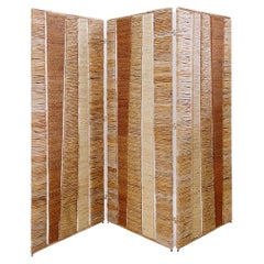 Audoux Minet Style Wicker & Metal Folding Screen oder Raumtrenner