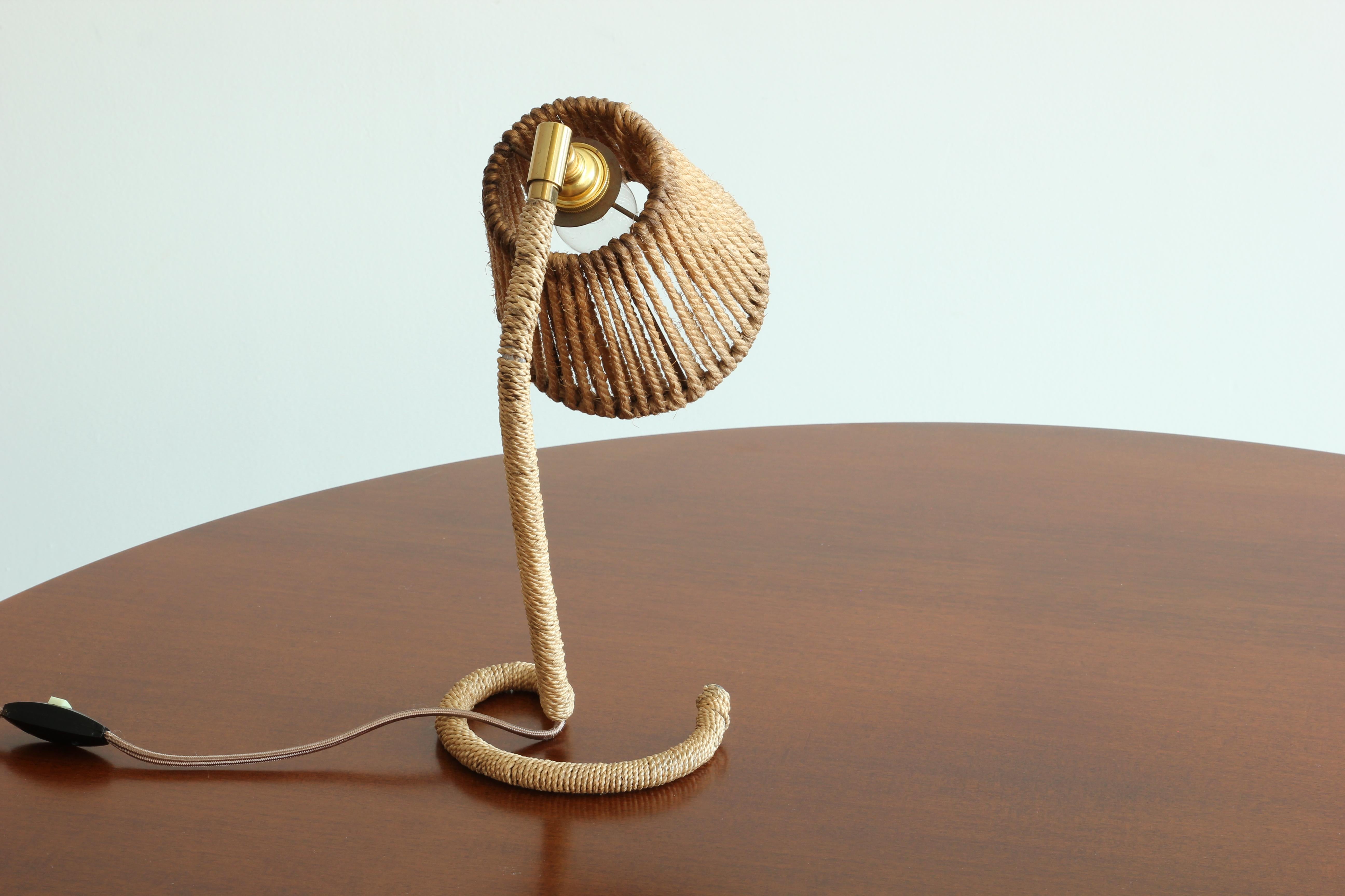 Petite desk light by Audoux Minet, sculptural shape and newly rewired.