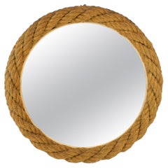 Audoux Minet Wall-Mounted Nautical Rope Mirror, France circa 1960