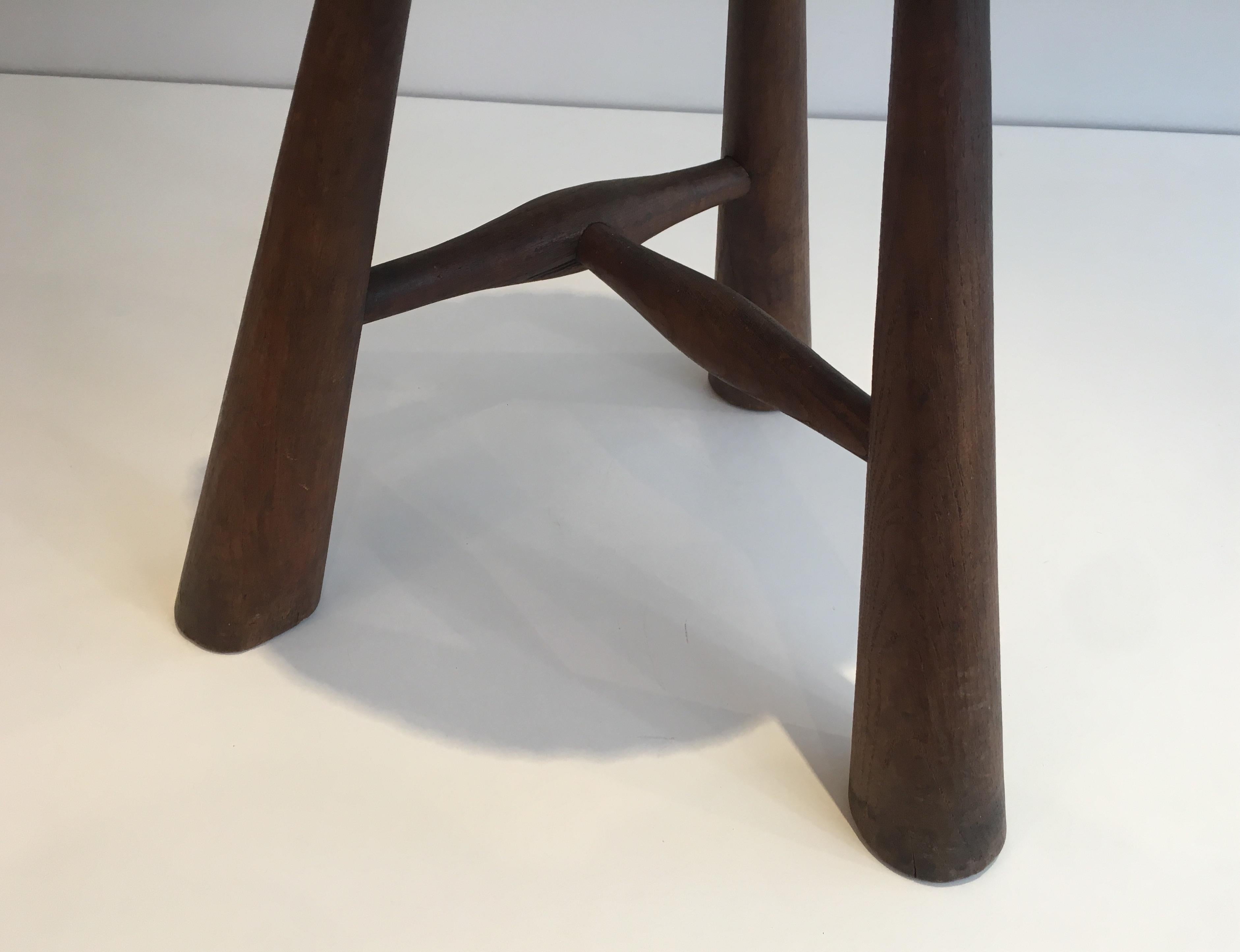 Audoux Minet, Wood and Rope Stool, French, circa 1950 2