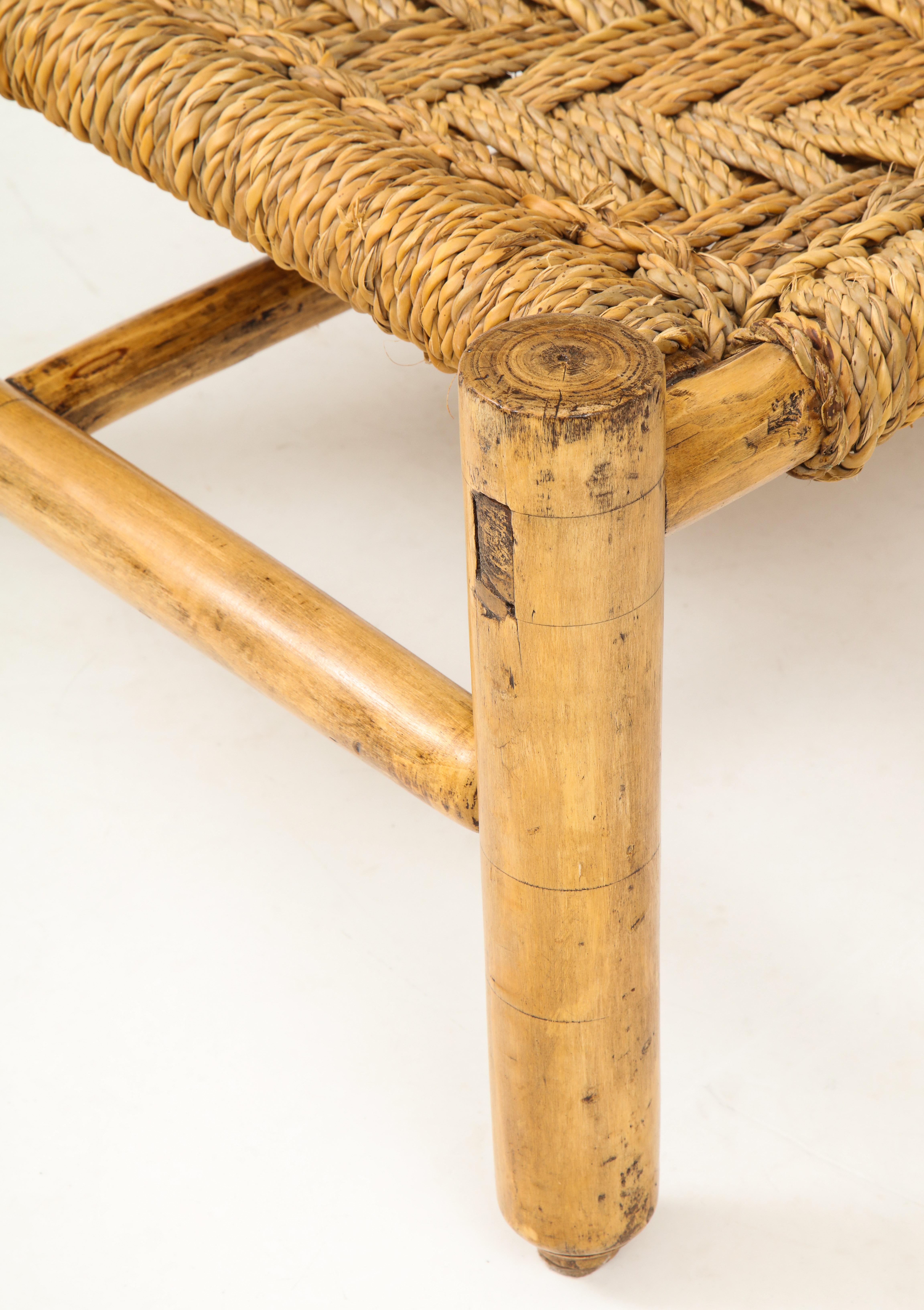 Audoux & Minet Woven Rope and Wood Coffee Table or Bench In Good Condition In New York City, NY