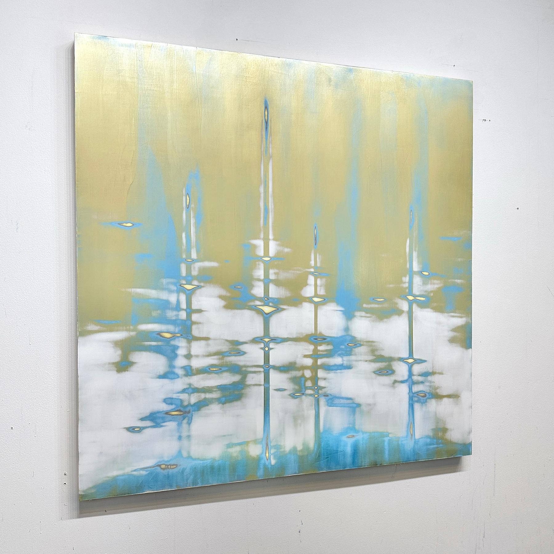 Gilded Falls_2023_Audra Weaser_Abstract_Acrylic/Metallic Pigment/Plaster For Sale 2