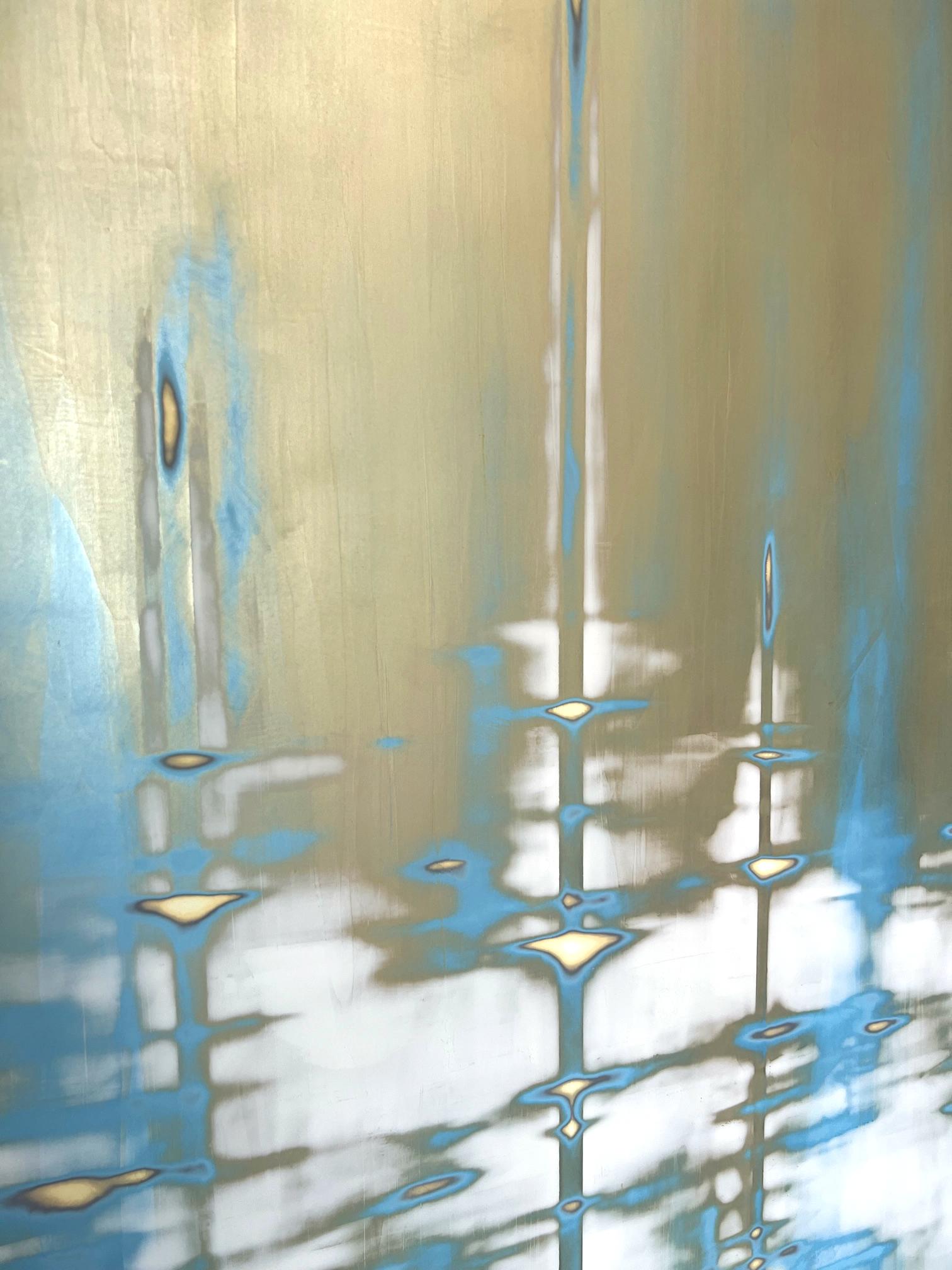 Gilded Falls_2023_Audra Weaser_Abstract_Acrylic/Metallic Pigment/Plaster For Sale 4