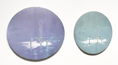 Ocean Flight Diptych_2023_Audra Weaser_Acrylic/Metallic Pigment/Plaster_Round