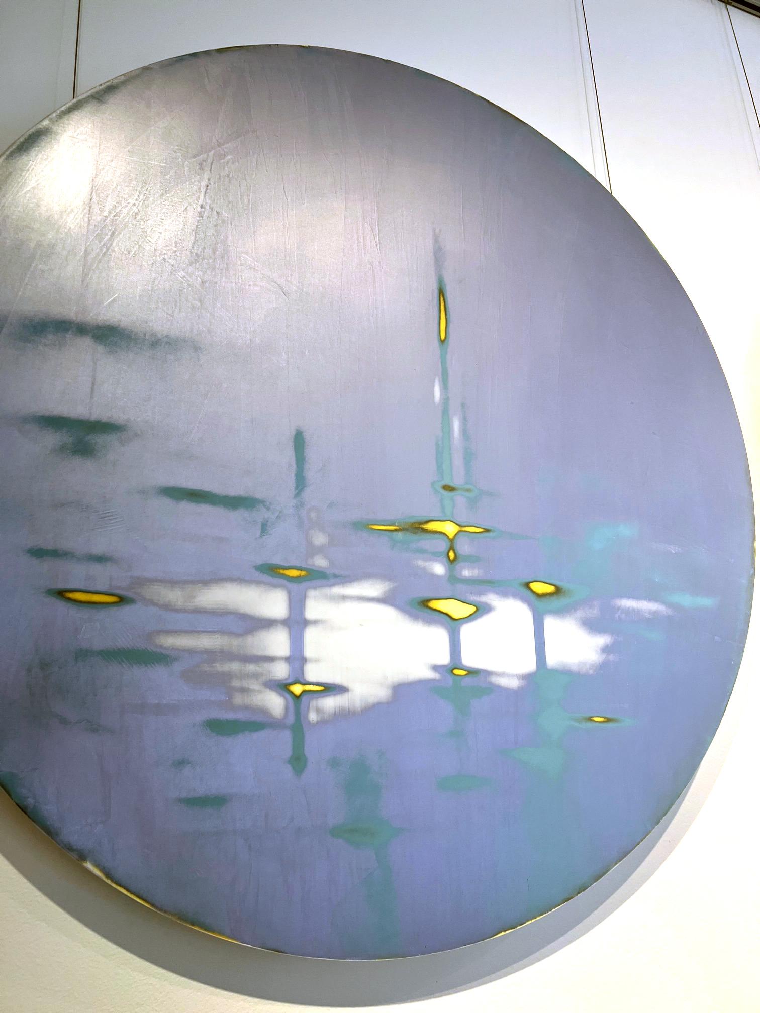 Ocean Flight I_Audra Weaser_Acryl/Metallic Pigment/Plaster_Round_Abstract im Angebot 3