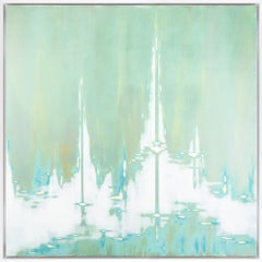 "Rising Shore" Contemporary Abstract Framed Mixed Media on Panel Painting