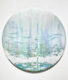 Silver Falls_2023_Audra Weaser_Abstract_Acrylic/Metallic Pigment/Plaster_Round