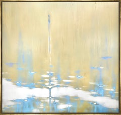 "Surfacing Light" Contemporary Abstract Framed Mixed Media on Panel Painting