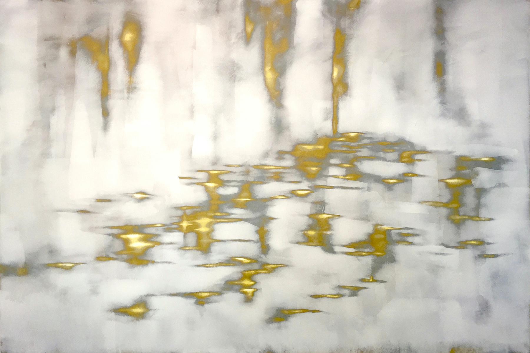 Audra Weaser Abstract Painting - Gold Swim