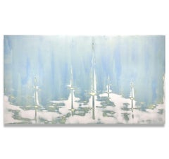 Luminous Blue/Silver Metallic Painting by Audra Weaser/ Drifting Tides