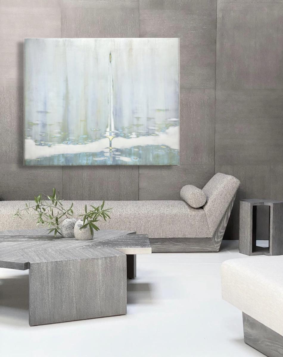 Pintura azul luminoso/plata metalizada de Audra Weaser/ Mares plateados en venta 2