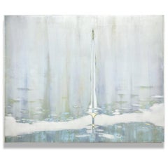Luminous Blue/Silver Metallic Painting by Audra Weaser/ Silvery Seas