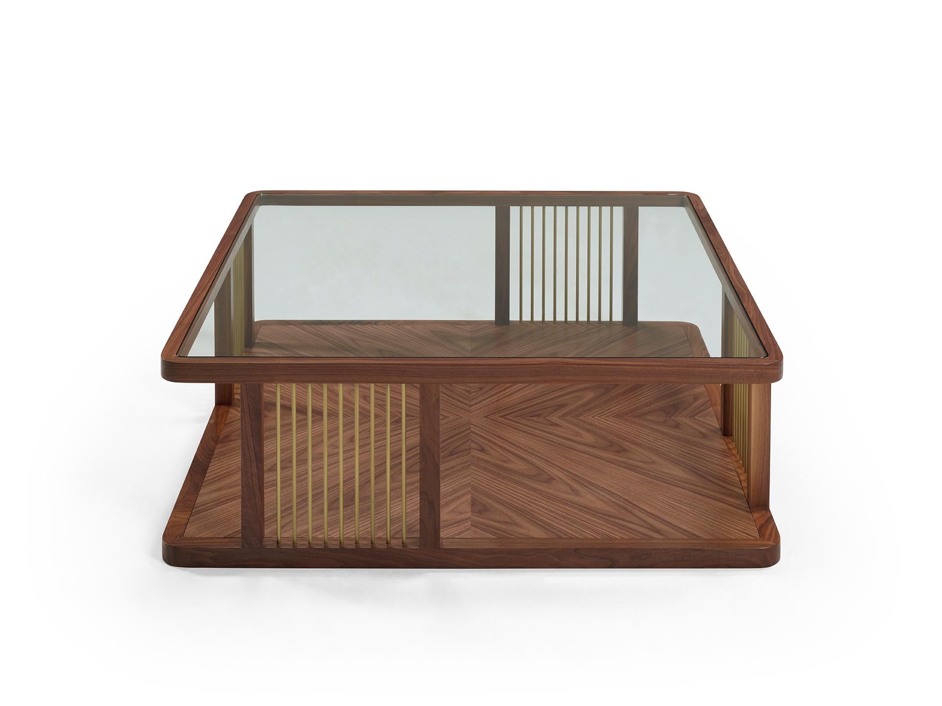 Modern Audrey 90 Coffee Table in solid wood  For Sale