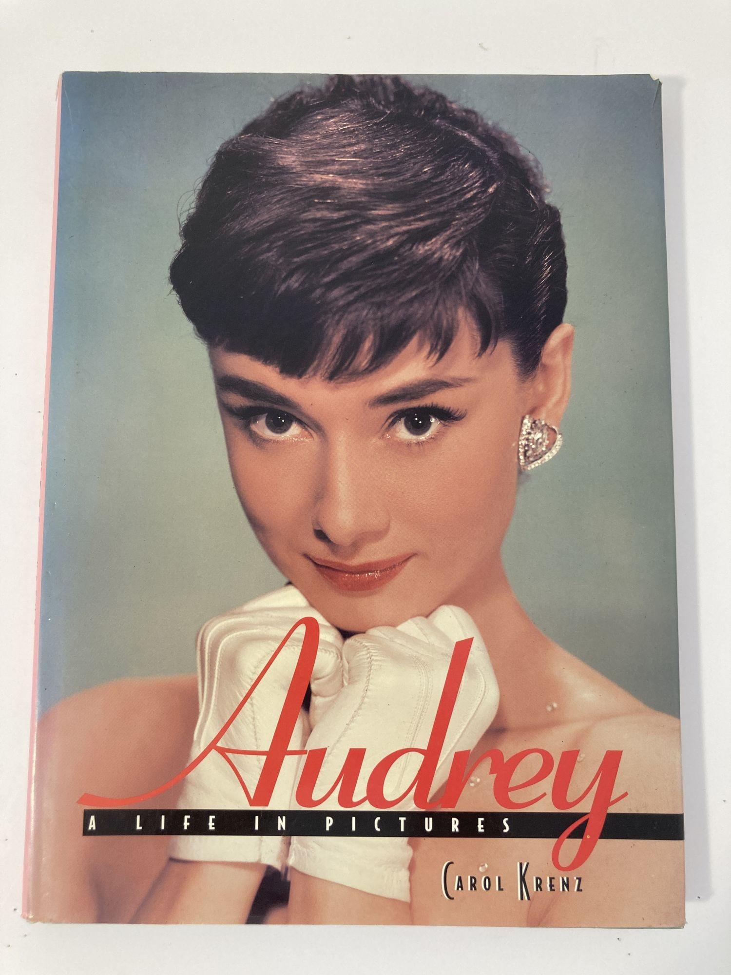 Audrey: A Life in Pictures Carol Krenz Metrobooks, 1997.
Beautiful colored pictures of Audrey that you will love. Wonderful big coffee table book. Remember Audrey in all her favorite pictures and poses.
Virtual personal photo album of a legendary