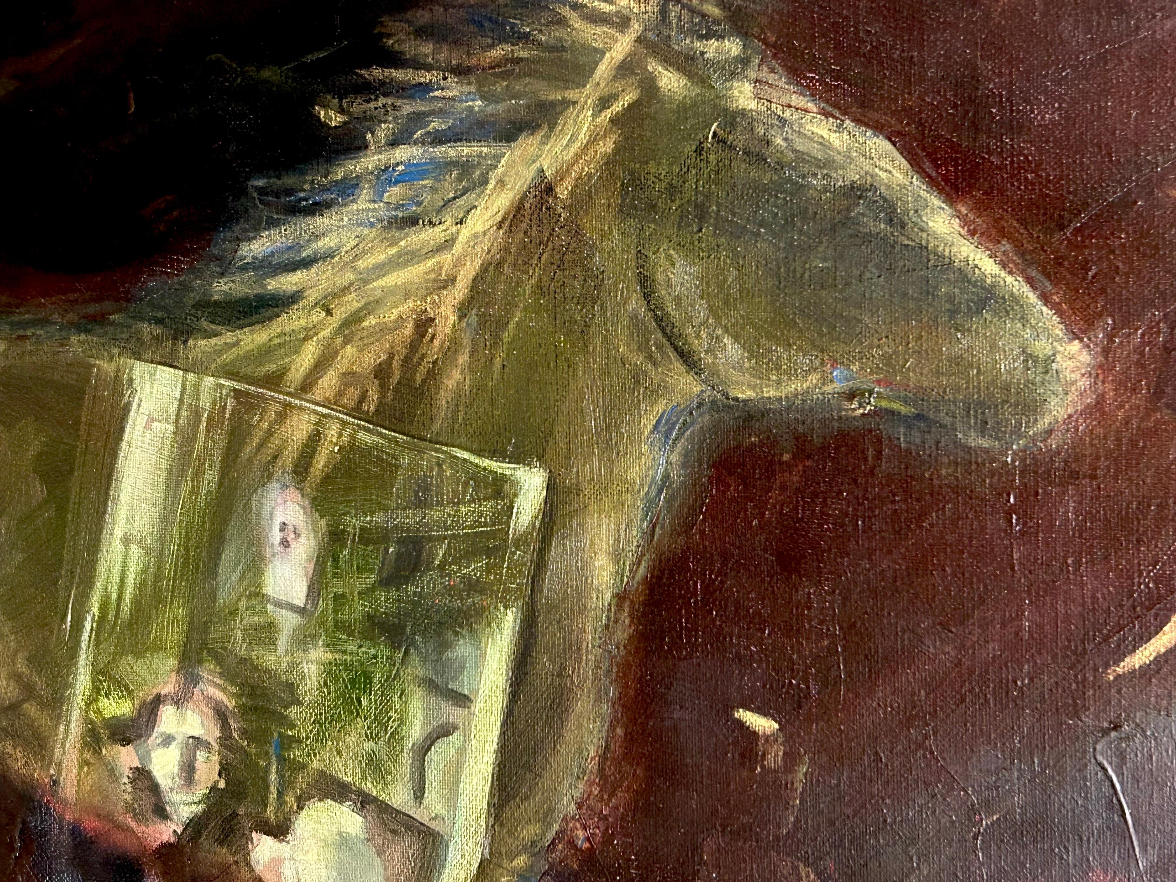Caballo corredor pintura animal abstracta con caniche y referencia a GertrudeStein en venta 1