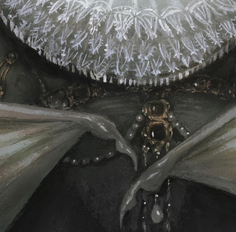 „Miss Vampire“ (2024) von Audrey Benjaminsen, Original Gouache-Gemälde im Angebot 3