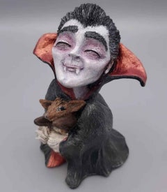 "The Count & His Emotional Support Bat" (2024) By Rin Marks, Original Sculpture