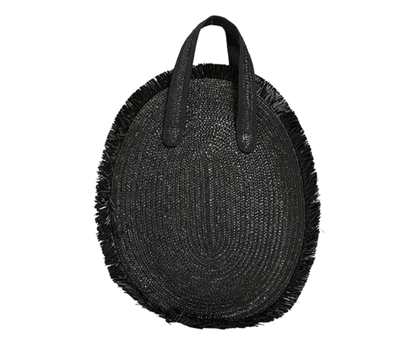 Black Audrey black rafia handbag 