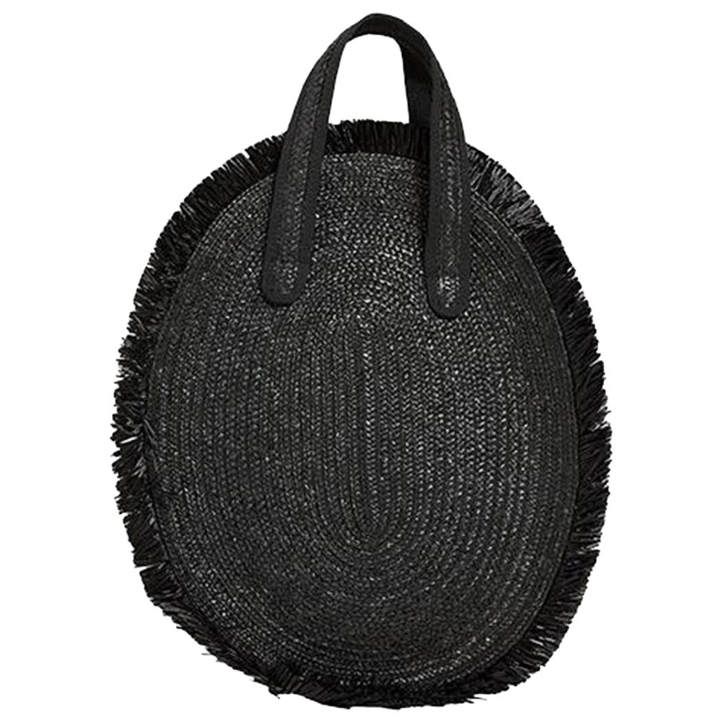 Audrey black rafia handbag 
