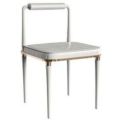 "Audrey" Chair, Set of Eight, Stainless Steel, Bronze Details, Istanbul