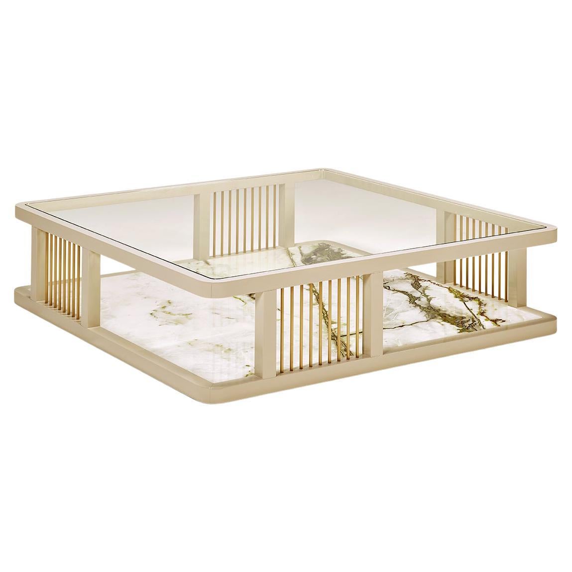 AUDREY Coffee Table with base in Ceramic For Sale