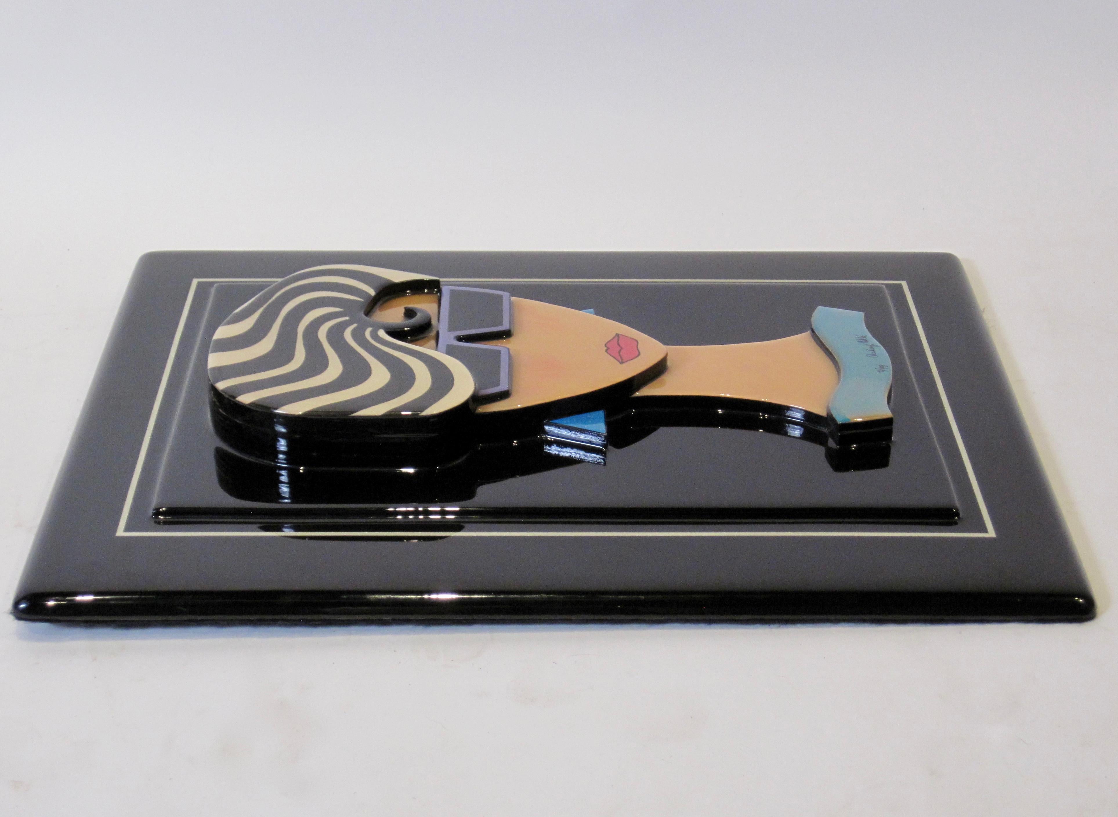 Postmodern Resin Relief Wall Sculpture, Audrey Cohlé Signed and Numbered 7