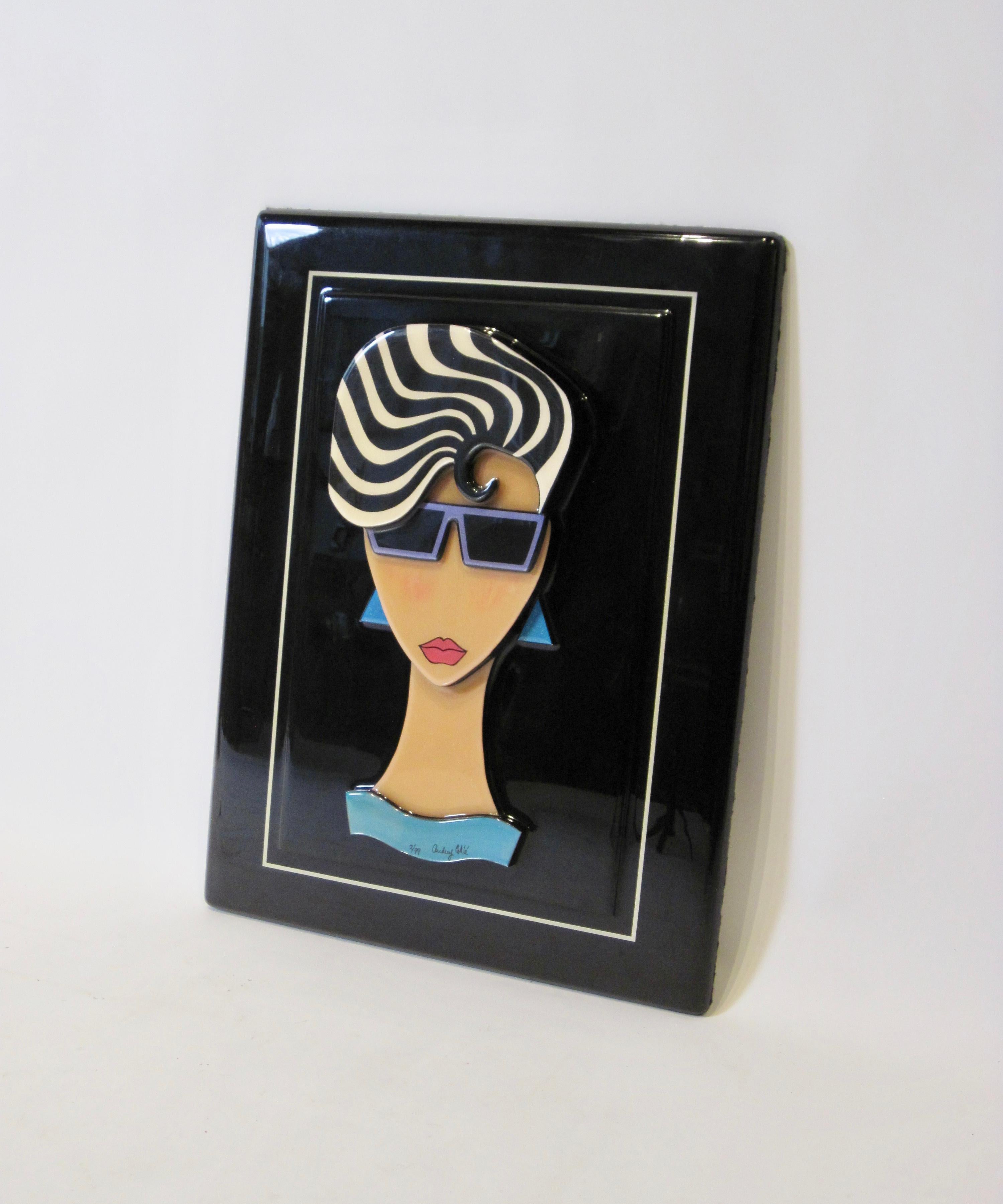 Post-Modern Postmodern Resin Relief Wall Sculpture, Audrey Cohlé Signed and Numbered