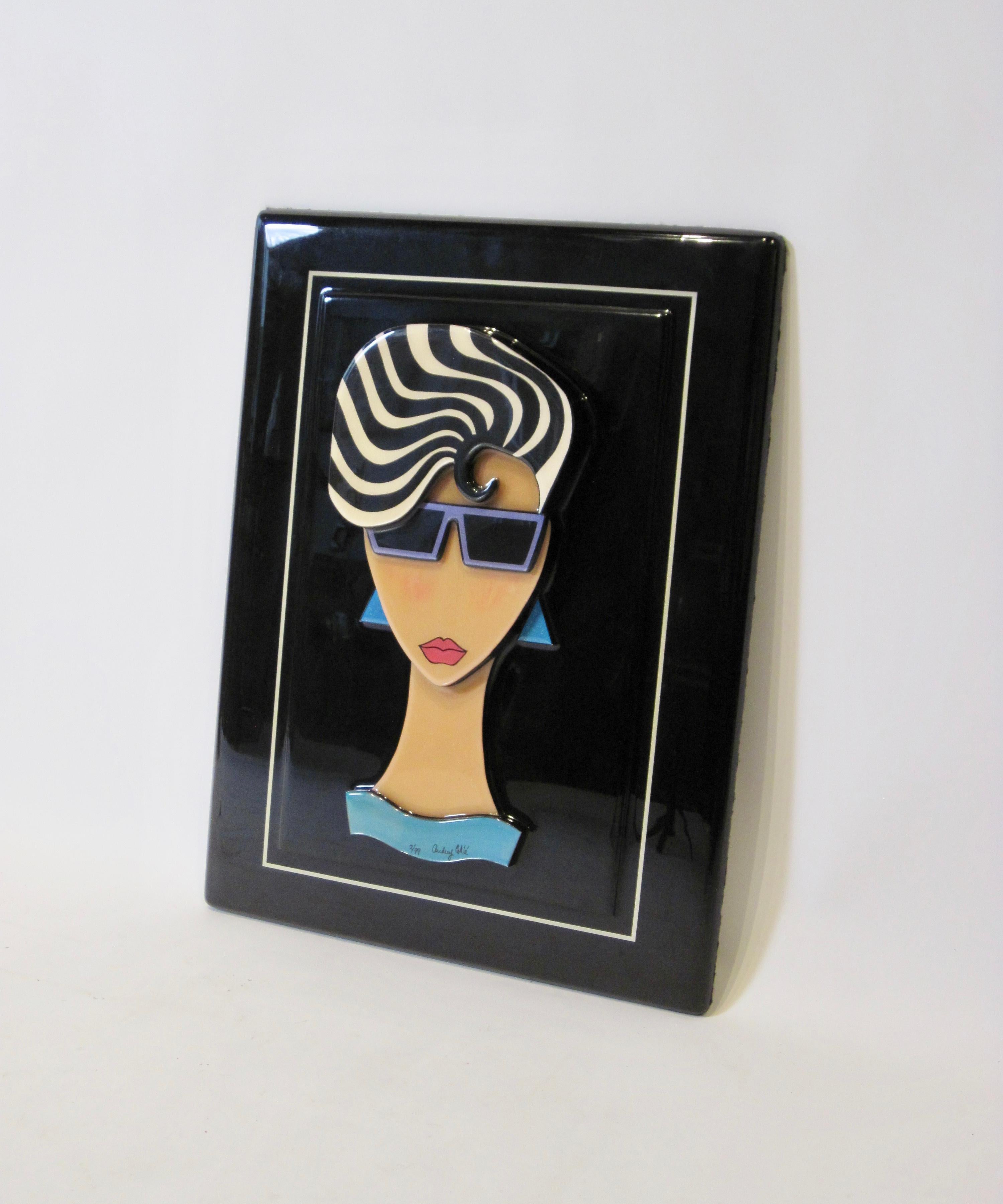 Post-Modern Postmodern Resin Relief Wall Sculpture, Audrey Cohlé Signed and Numbered For Sale